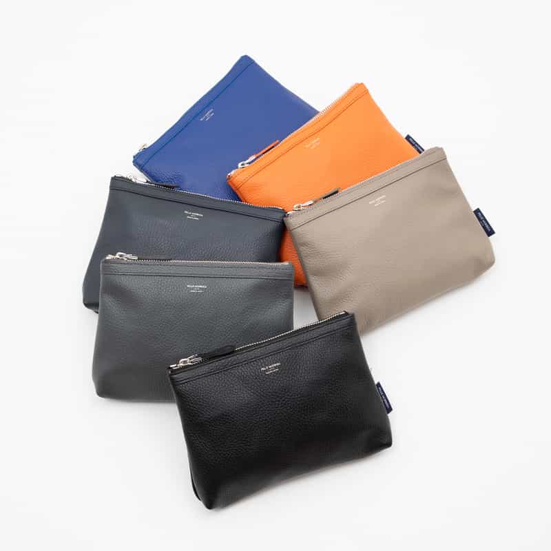 PELLE MORBIDA PELLE MORBIDA＜ペッレ モルビダ＞バーニーズ　ニューヨーク限定レザージップポーチ ORANGE