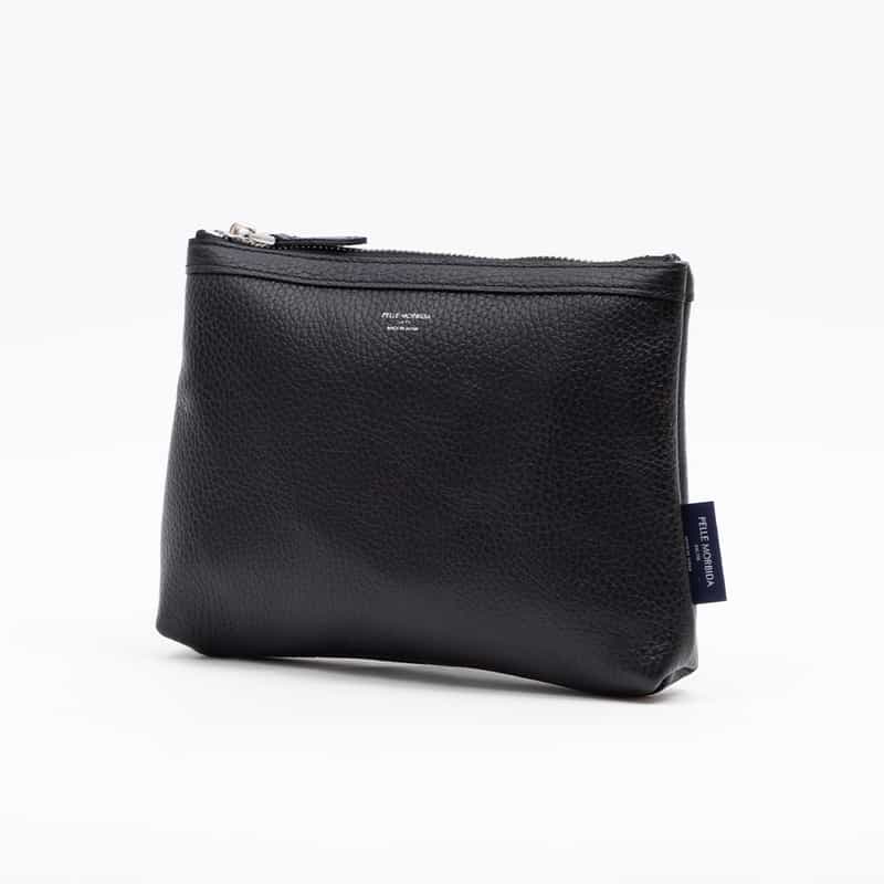 PELLE MORBIDA PELLE MORBIDA＜ペッレ モルビダ＞バーニーズ　ニューヨーク限定レザージップポーチ BLACK