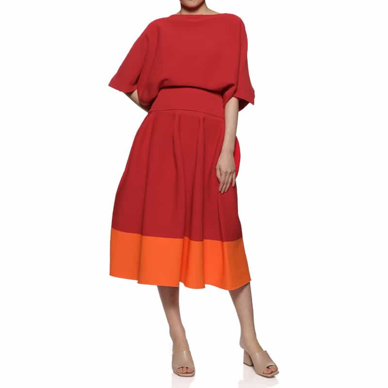 CFCL "POTTERY" フレアスカート RED