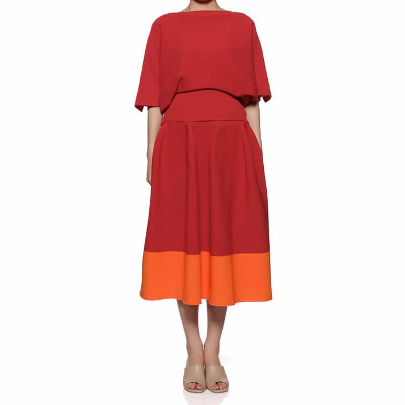 CFCL "POTTERY" フレアスカート RED