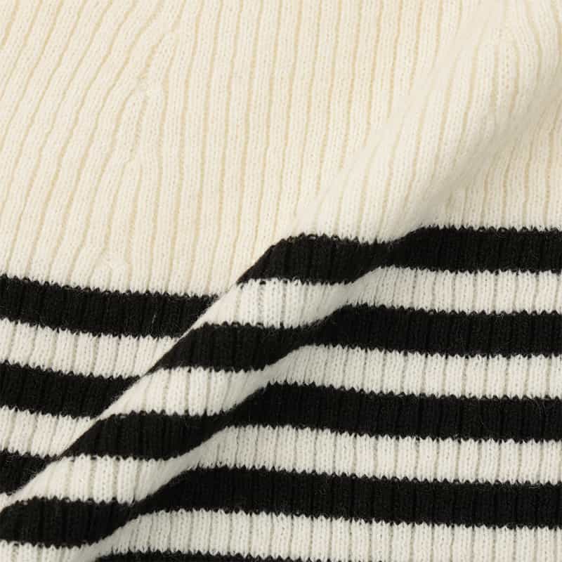 BARNEYS NEW YORK ウォッシャブル ボーダーニットプルオーバー OFF WHITE