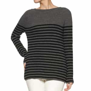 ウォッシャブル ボーダーニットプルオーバー