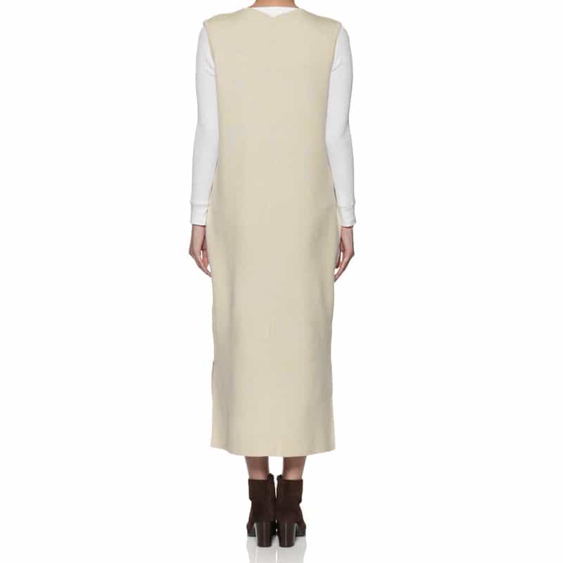 BARNEYS NEW YORK ウォッシャブル ニット Vネックジャンパードレス IVORY