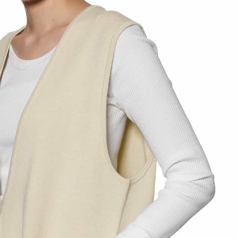 BARNEYS NEW YORK ウォッシャブル ニット Vネックジャンパードレス IVORY