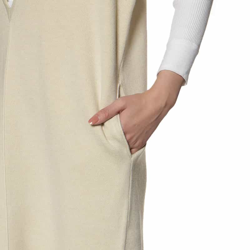 BARNEYS NEW YORK ウォッシャブル ニット Vネックジャンパードレス IVORY