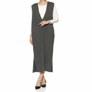 ウォッシャブル ニット Vネックジャンパードレス