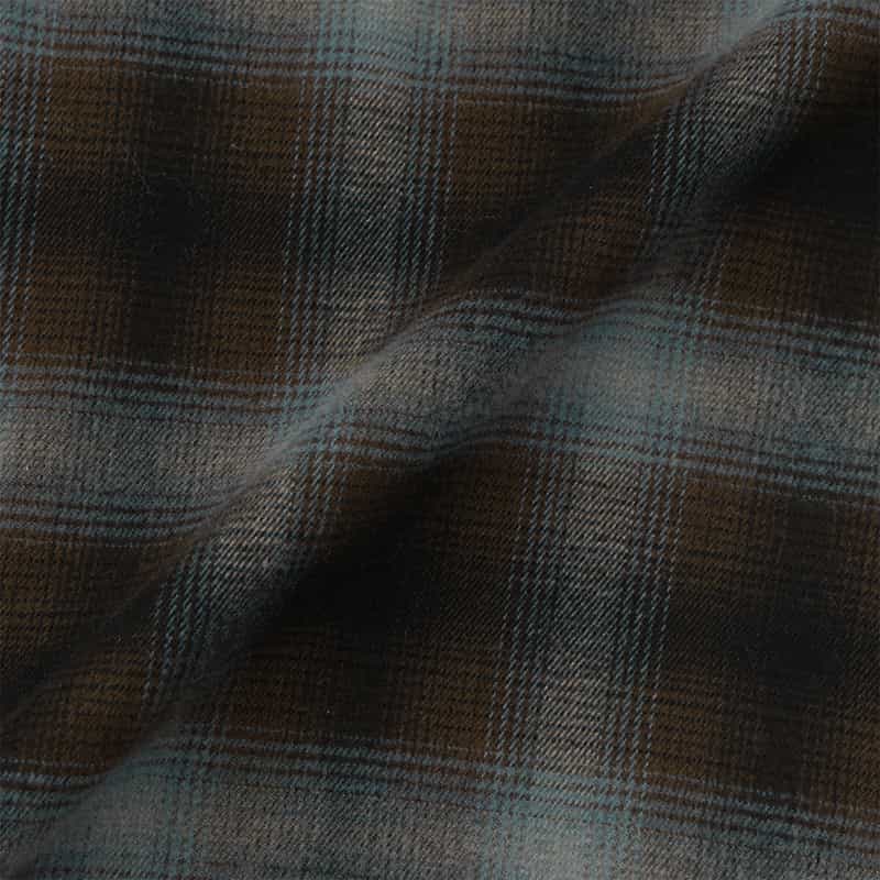 BARNEYS NEW YORK ウォッシャブル オンブレチェックシャツ BLUE