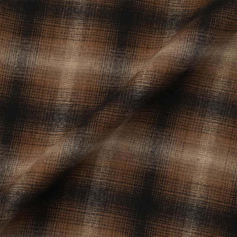 BARNEYS NEW YORK ウォッシャブル オンブレチェックシャツ BROWN