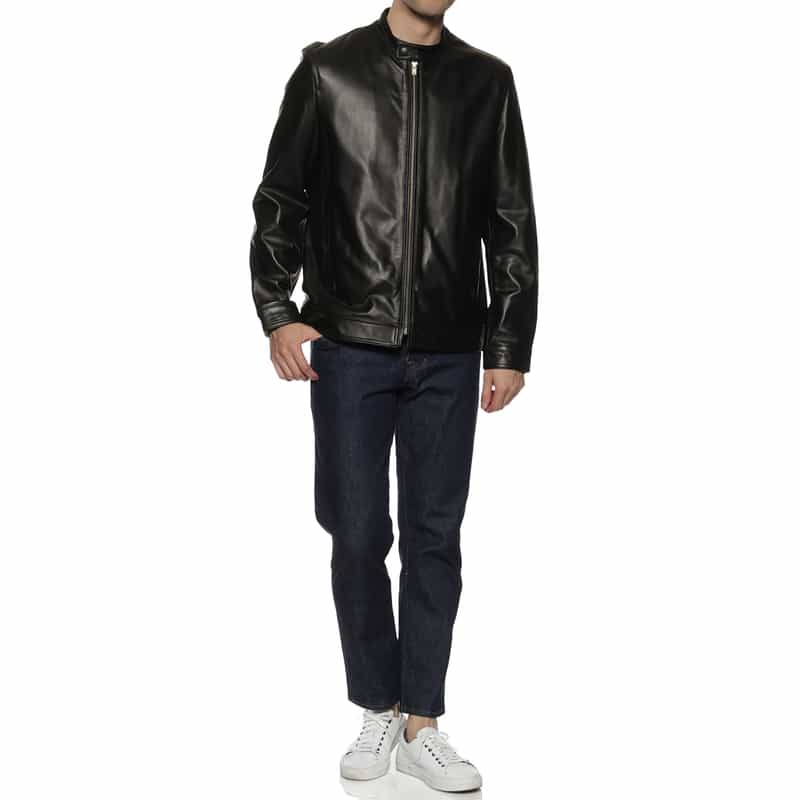 BARNEYS NEW YORK シングルレザーライダース ブルゾン BLACK