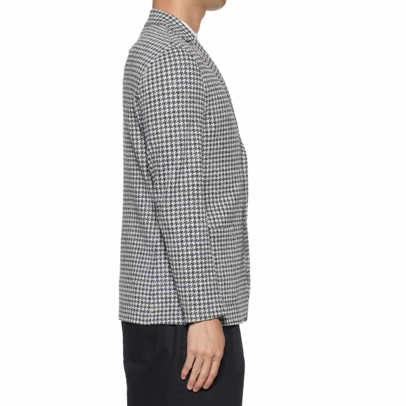 BARNEYS NEW YORK チェック柄ジャージージャケット BLUE