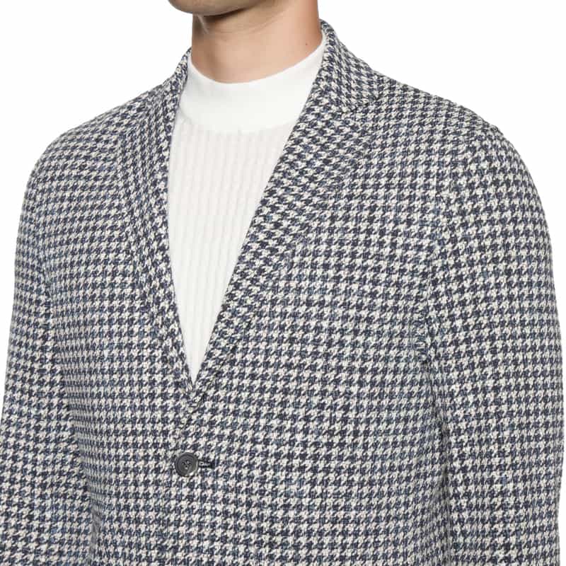 BARNEYS NEW YORK チェック柄ジャージージャケット BLUE