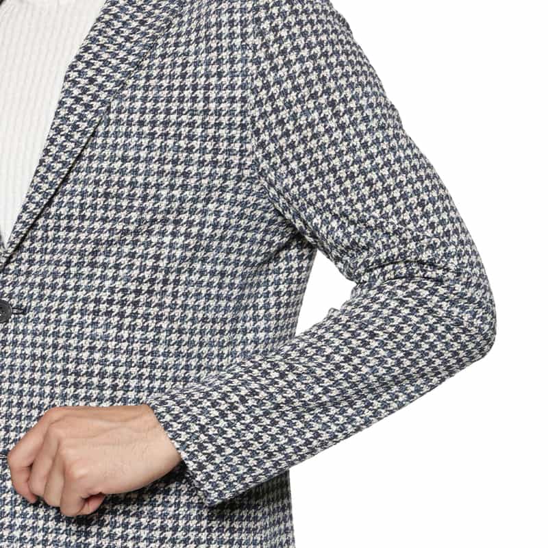 BARNEYS NEW YORK チェック柄ジャージージャケット BLUE