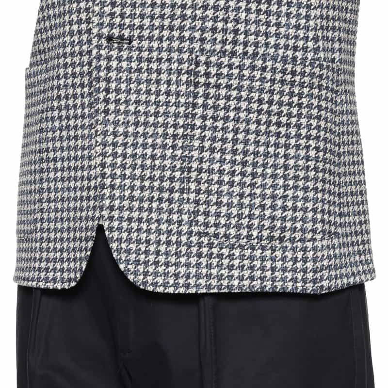 BARNEYS NEW YORK チェック柄ジャージージャケット BLUE