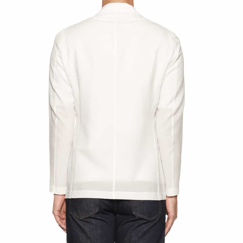 BARNEYS NEW YORK ストレッチサッカー素材 ジャケット WHITE