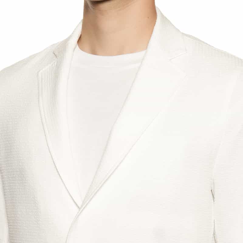 BARNEYS NEW YORK ストレッチサッカー素材 ジャケット WHITE
