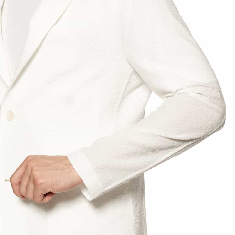 BARNEYS NEW YORK ストレッチサッカー素材 ジャケット WHITE