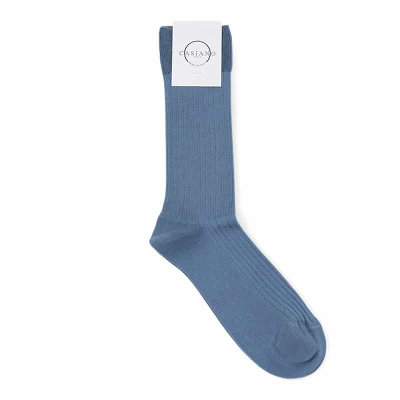 CASIANO CASIANO＜カジアーノ＞リブソックス LIGHT BLUE