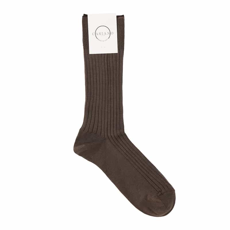 CASIANO CASIANO＜カジアーノ＞リブソックス LIGHT BROWN