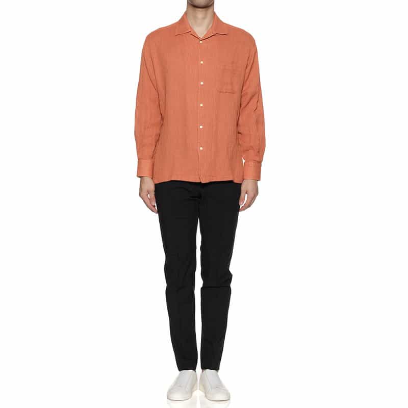 BARNEYS NEW YORK オープンカラーシャツ ORANGE