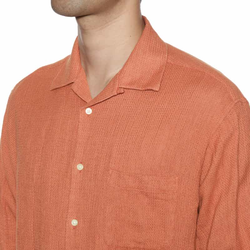 BARNEYS NEW YORK オープンカラーシャツ ORANGE