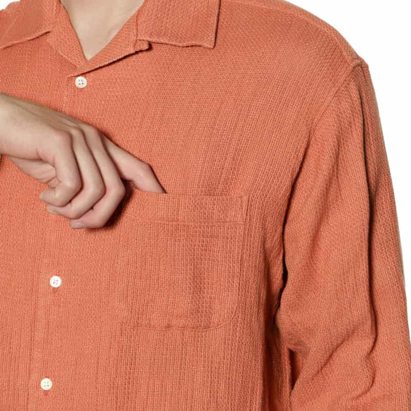 BARNEYS NEW YORK オープンカラーシャツ ORANGE
