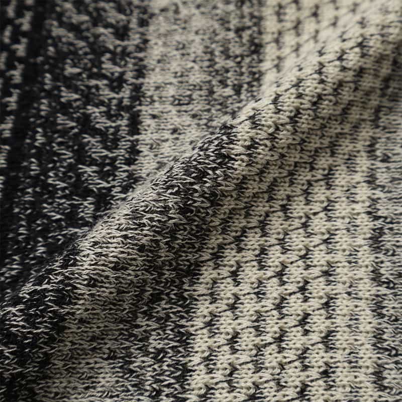 BARNEYS NEW YORK ストライプ柄ニットシャツ BLACK