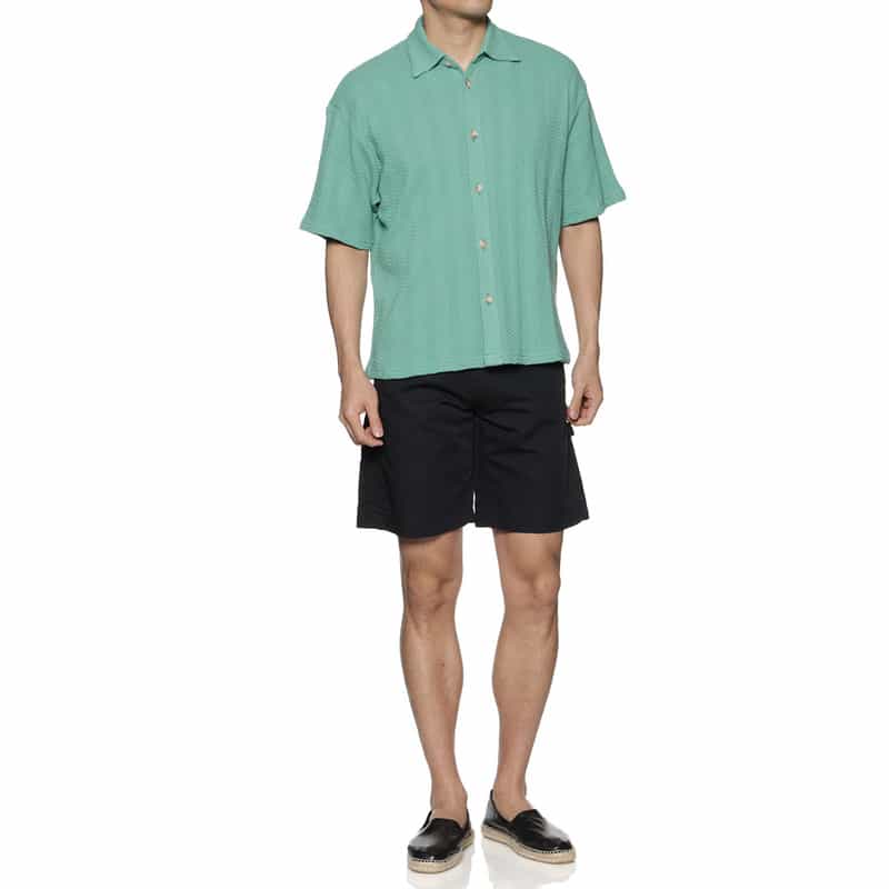 BARNEYS NEW YORK ニットシャツ KHAKI