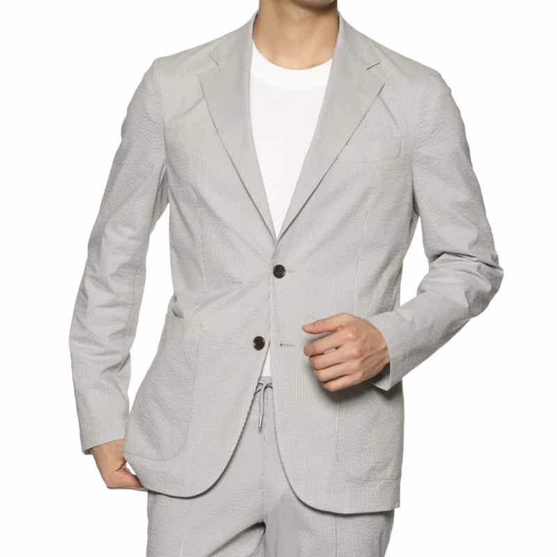 BARNEYS NEW YORK セットアップCOOLMAXサッカー素材ジャケット LT BLUE