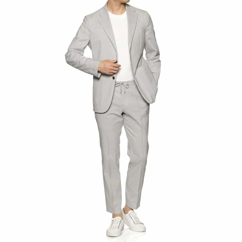 BARNEYS NEW YORK セットアップCOOLMAXサッカー素材ジャケット LT BLUE