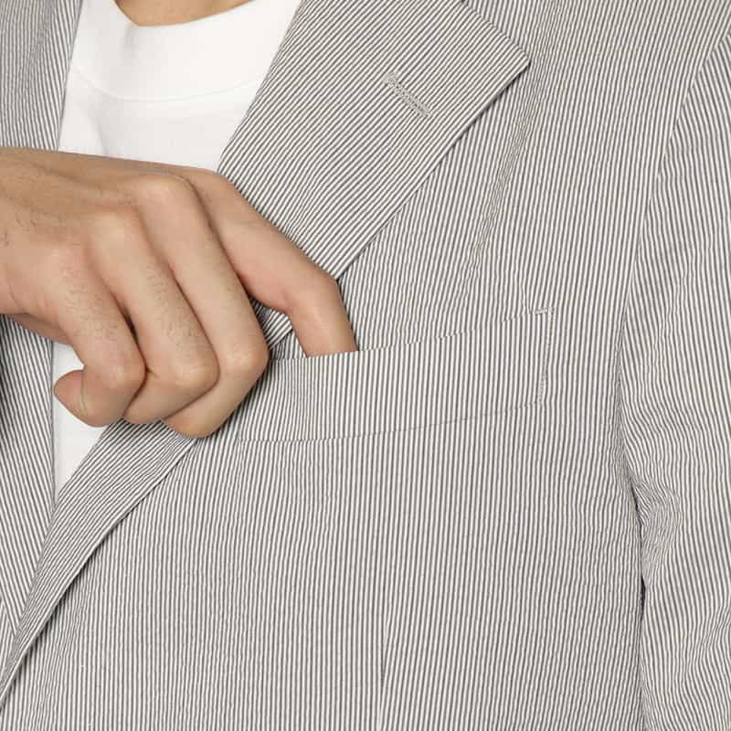 BARNEYS NEW YORK セットアップCOOLMAXサッカー素材ジャケット LT BLUE