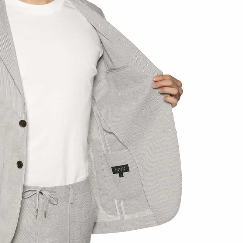 BARNEYS NEW YORK セットアップCOOLMAXサッカー素材ジャケット LT BLUE