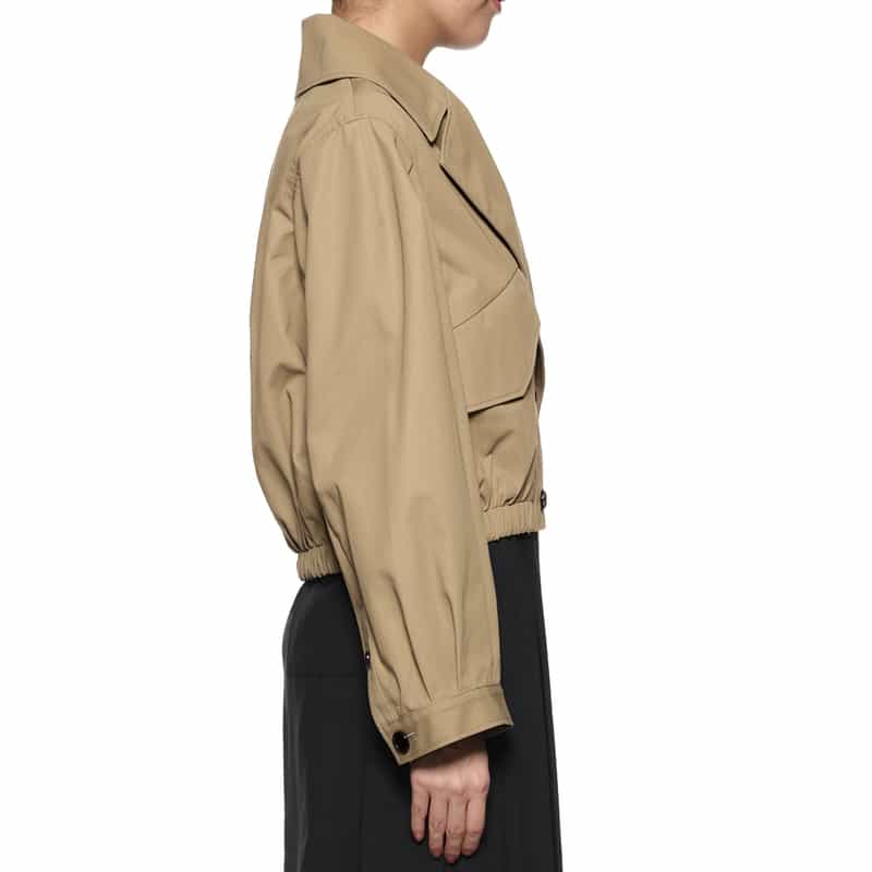 BARNEYS NEW YORK ショート丈トレンチ ギャザー ブルゾン BEIGE