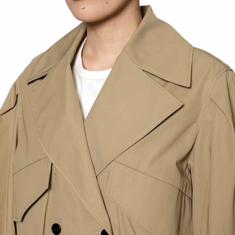 BARNEYS NEW YORK ショート丈トレンチ ギャザー ブルゾン BEIGE