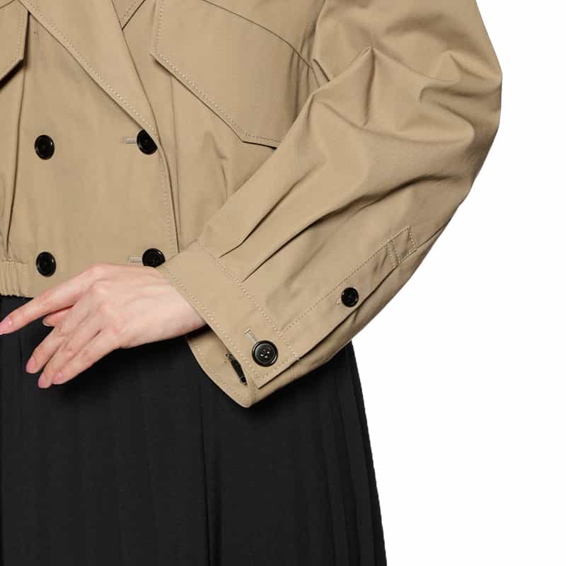 BARNEYS NEW YORK ショート丈トレンチ ギャザー ブルゾン BEIGE