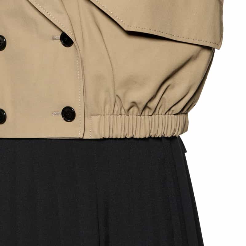 BARNEYS NEW YORK ショート丈トレンチ ギャザー ブルゾン BEIGE