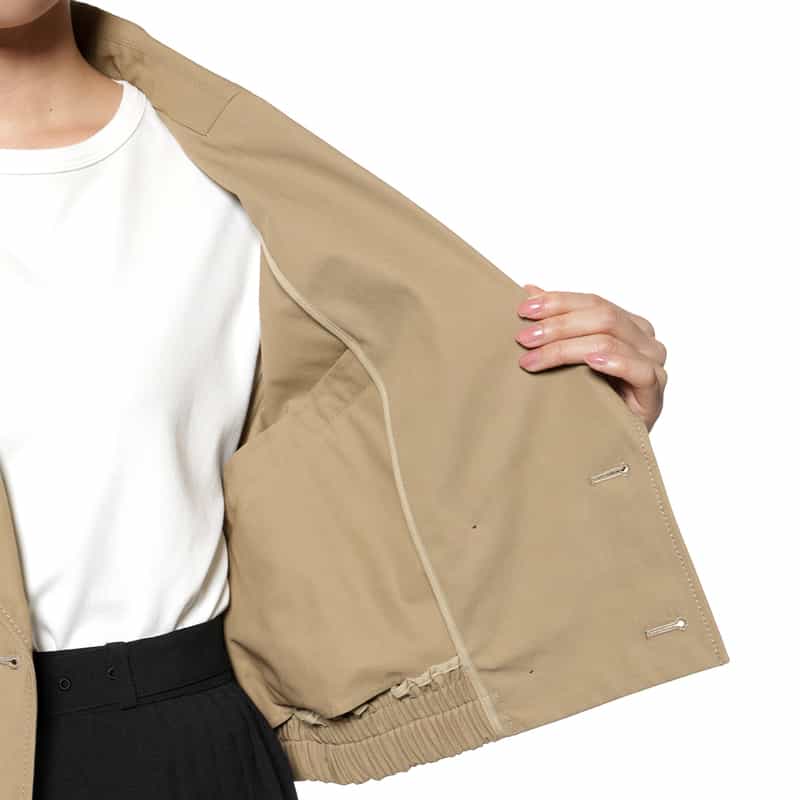 BARNEYS NEW YORK ショート丈トレンチ ギャザー ブルゾン BEIGE