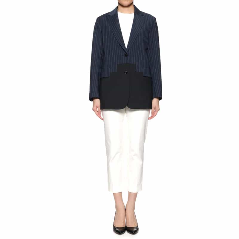 BARNEYS NEW YORK 切り替えオーバーサイズ ジャケット NAVY