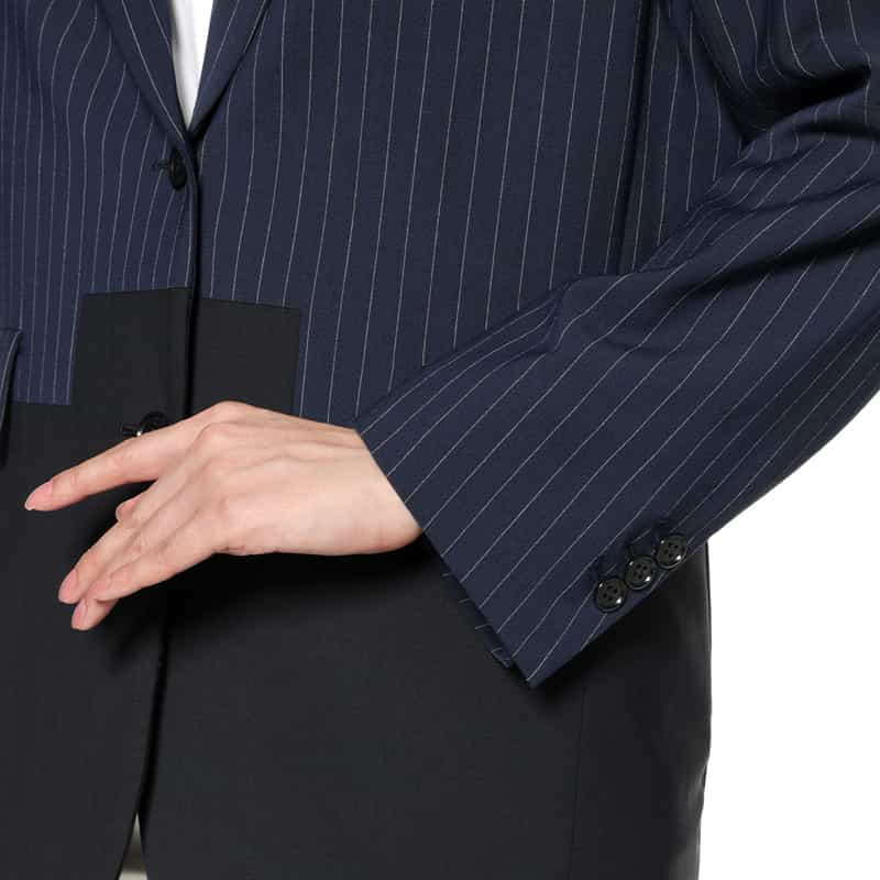 BARNEYS NEW YORK 切り替えオーバーサイズ ジャケット NAVY