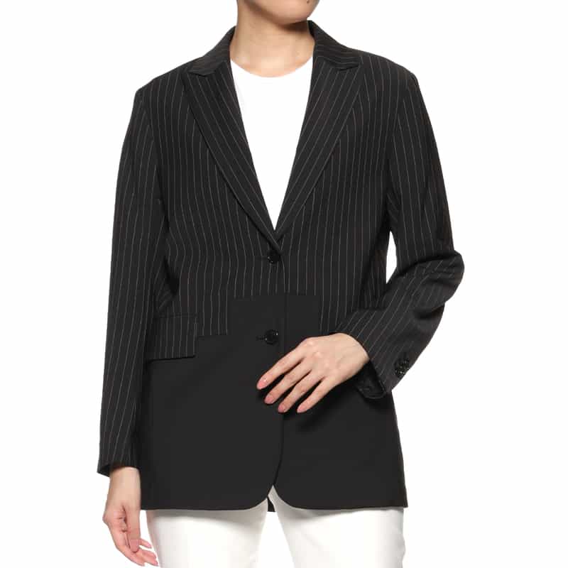 BARNEYS NEW YORK 切り替えオーバーサイズ ジャケット BLACK