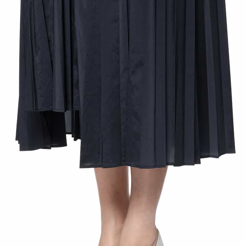 BARNEYS NEW YORK プリーツドッキング ドレス NAVY