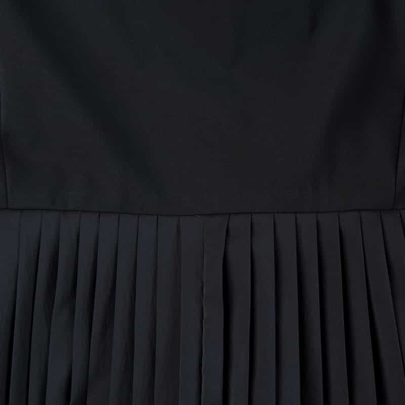 BARNEYS NEW YORK プリーツドッキング ドレス NAVY