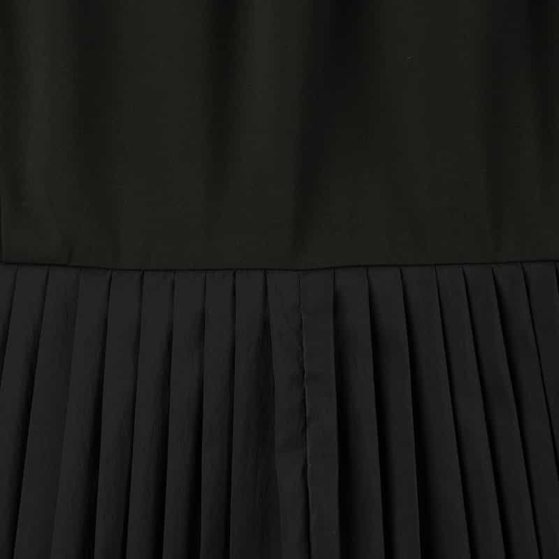 BARNEYS NEW YORK プリーツドッキング ドレス BLACK