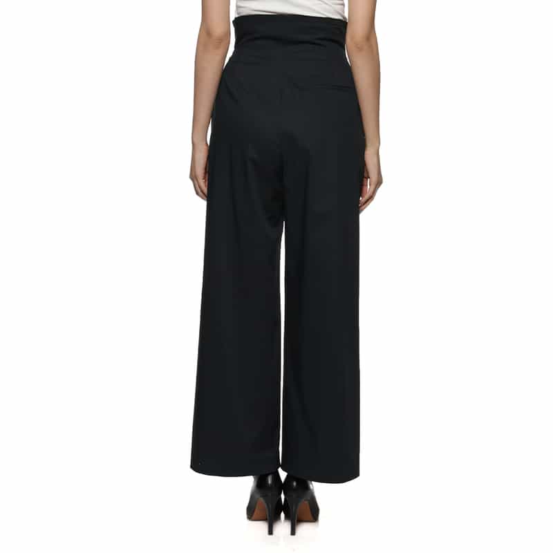 BARNEYS NEW YORK ウォッシャブル ツイルワイドシルエットパンツ NAVY
