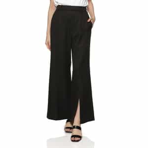 ウォッシャブル フロントスリットワイドパンツ