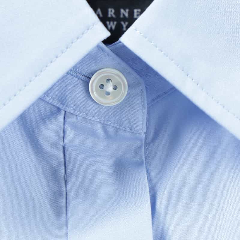 BARNEYS NEW YORK ウォッシャブルバックリボンシャツ BLUE