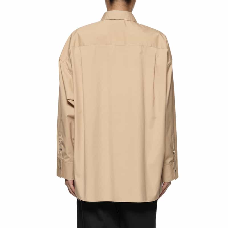 BARNEYS NEW YORK ウォッシャブルオーバーサイズシャツ BEIGE