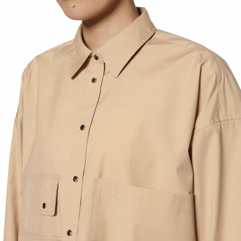 BARNEYS NEW YORK ウォッシャブルオーバーサイズシャツ BEIGE