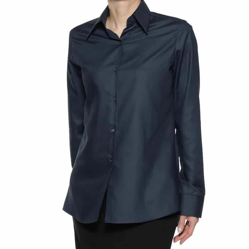 BARNEYS NEW YORK ウォッシャブル ロングシャツ NAVY