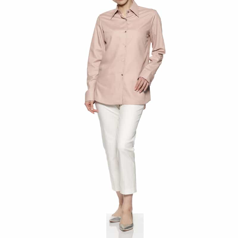 BARNEYS NEW YORK ウォッシャブル ロングシャツ PINK