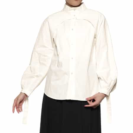 バンドカラー ドッキングシャツ